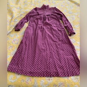 Laura Ashley Purple Floral Babywale Corduroy Smock Dress